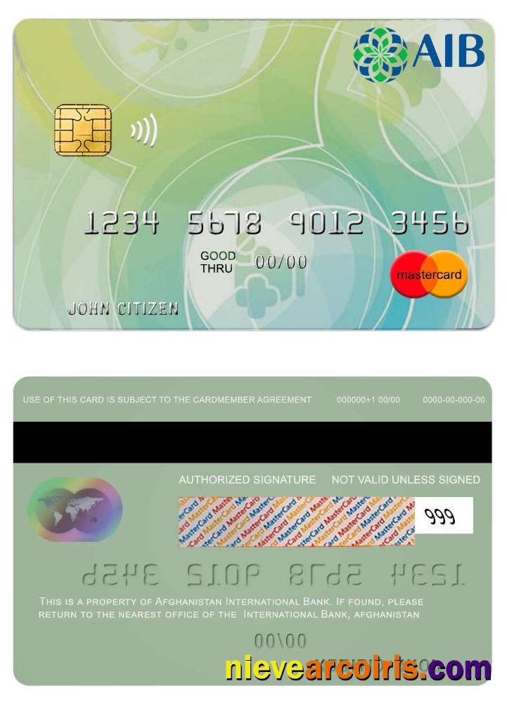 Afghanistan International bank mastercard